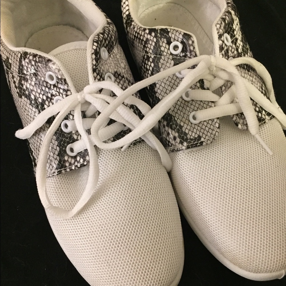 Via Pinky white snakeskin sneakers